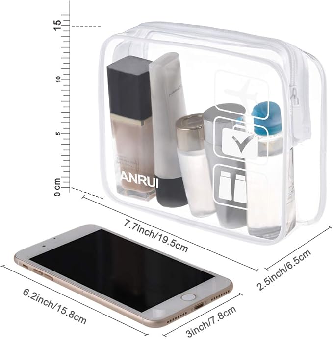 ANRUI Makeup Bags Clear Cosmetic Bag for Women Small Makeup Pouch for Girls/Kids Travel Toiletries Organizer Bags Waterproof Travel Liquids Storage Bags