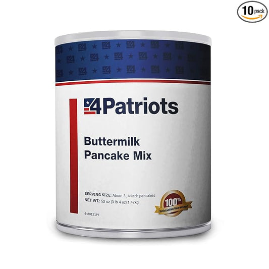 4Patriots Buttermilk Pancakes #10 Can: Survival Pancakes Designed to Last 10 Years, 32 Servings