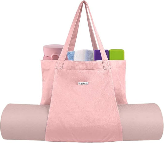 Yoga Bags for Women with Yoga Mats Bags Carrier Carryall Canvas Tote for Pilates Shoulder for Travel Office Beach Workout