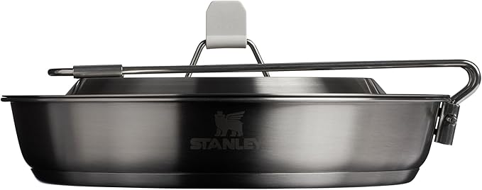 Stanley Wildfare Pro 15-Piece Stainless Steel Fry Pan Cook Set | 8.75 in Fry Pan with Fold & Lock Handle | Plates and Utensils | Camping Essentials for Your Camp Kitchen | BPA-Free