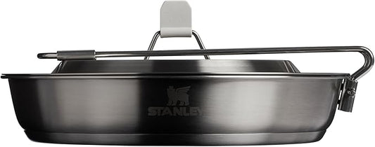 Stanley Wildfare Pro 15-Piece Stainless Steel Fry Pan Cook Set | 8.75 in Fry Pan with Fold & Lock Handle | Plates and Utensils | Camping Essentials for Your Camp Kitchen | BPA-Free