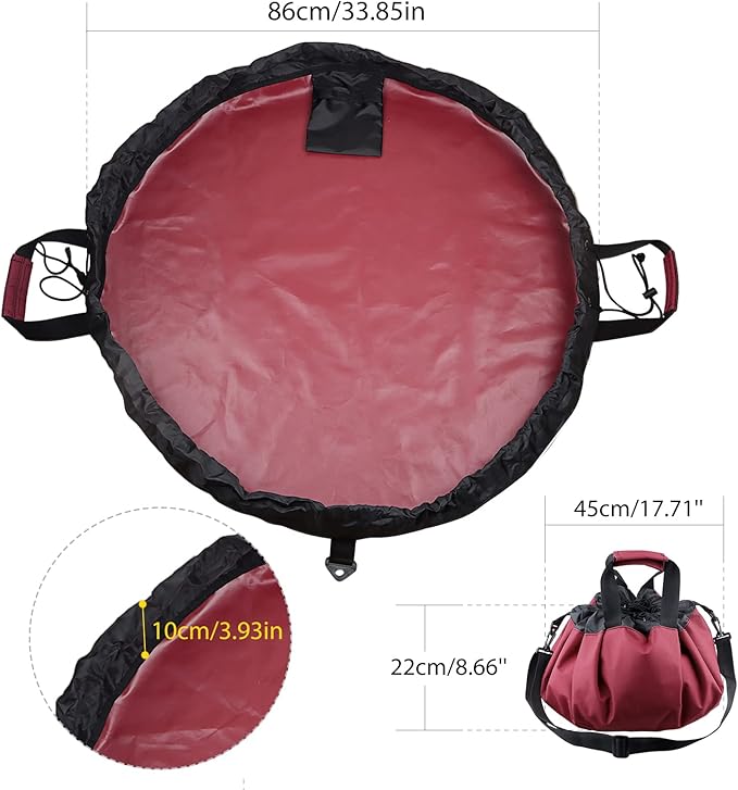 Wetsuit Change Mat, Portable Large Beach Dry Bag Waterproof Changing Mats with Shoulder and Handle Strap for Surfing