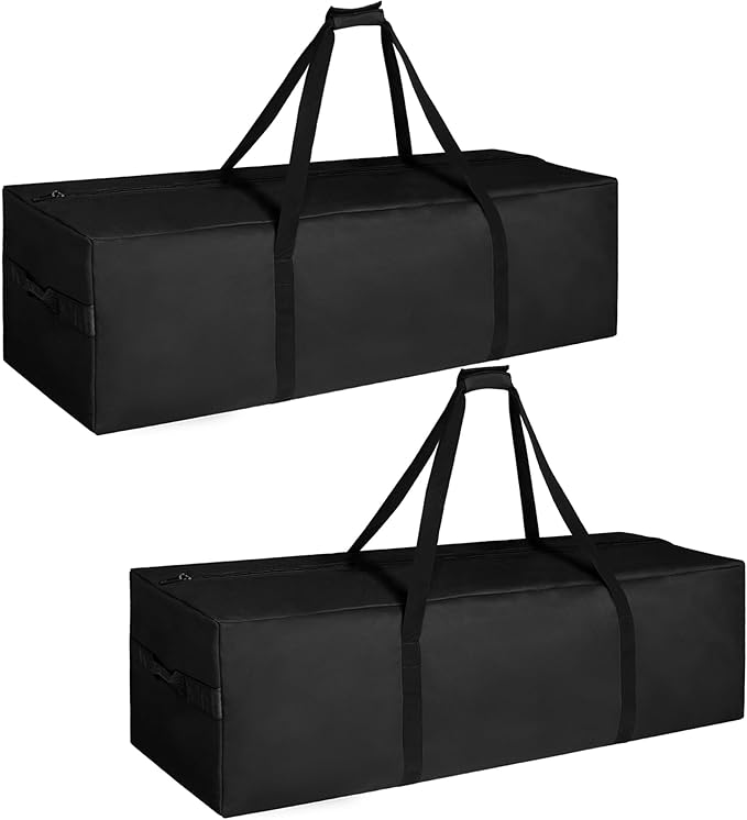 COOLBEBE 60" Sports Duffle Bag - 332L 2PCS Extra Large Travel Duffel Luggage Bag with Upgrade Zipper, Sturdy & Water Resistant Long Duffle Bag for Camping Moving (Black 60inch 2Pack)