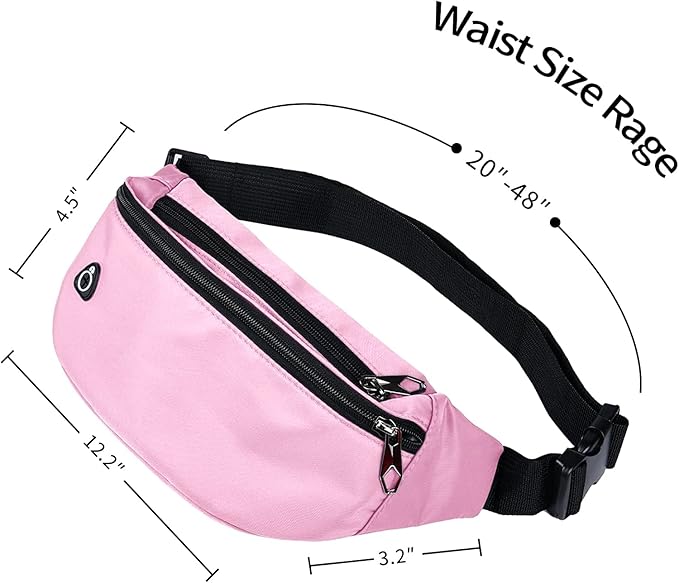 Fanny Pack for Men Women, Waterproof Sports Waist Bag Pack, Belt Bag for Travel Hiking Running