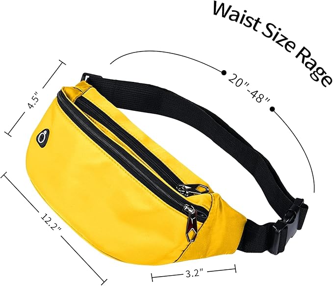 Fanny Pack for Men Women, Waterproof Sports Waist Bag Pack, Belt Bag for Travel Hiking Running