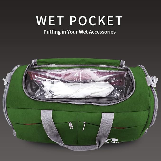 Canway Sports Gym Bag, Travel Duffel bag with Wet Pocket & Shoes Compartment for men women, 45L/40L, Lightweight