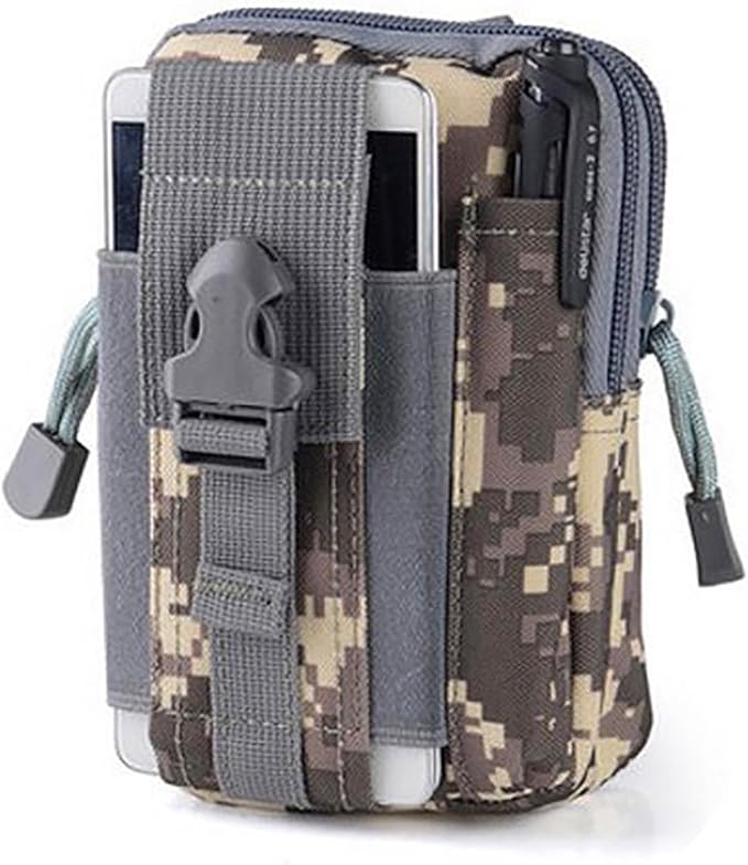 Tactical Molle Pouch, Universal EDC Waist Bag Pouches, Outdoor Belt Bags Gear Tool Gadget Pocket with Cell Phone Holster