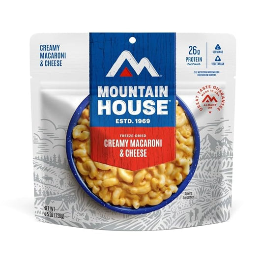 Mountain House Creamy Macaroni & Cheese | Freeze Dried Backpacking & Camping Food | Vegetarian | 2 Servings