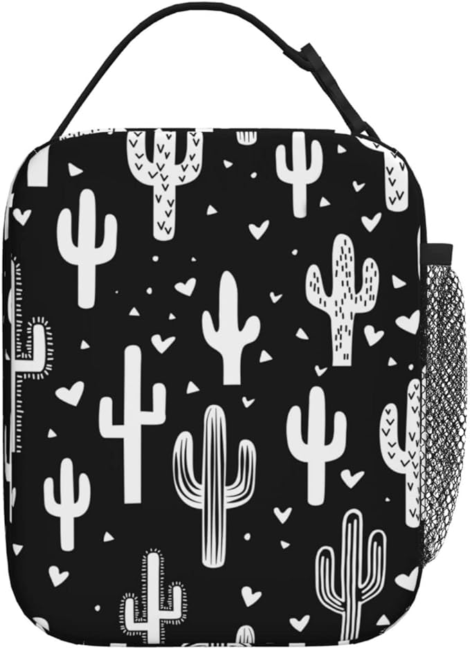 Fun Western Cactus Lunch Box Reusable Insulated Totes Lunch Bag Thermal Cooler For Boy Girls School Men Women Beach Picnic Travel
