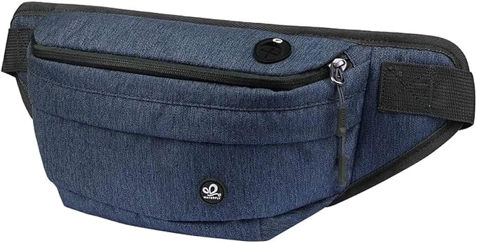 WATERFLY Fanny Pack for Men Women Water Resistant Large Hiking Waist Bag Pack Carrying All Phones for Running Walking Traveling