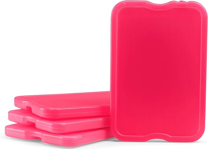 Cool Coolers by Fit + Fresh, Reusable & Long-Lasting XL Slim Ice Packs, Cold Packs for Lunch Boxes, ice Pack for Lunch Bags. Cooler Accessories for Camping, Beach, Lunch, and Work, 8PK, Pink