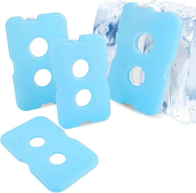 Bodaon Ice Packs for Lunch Boxes, Lunch Cooler Bag, Reusable Small Lunch Box Ice Pack for Cooler, Lunchbox Accessories, Lunch Bag Freezer Long Cold Blue Ice Packs Blocks for Coolers, Kids, Adults