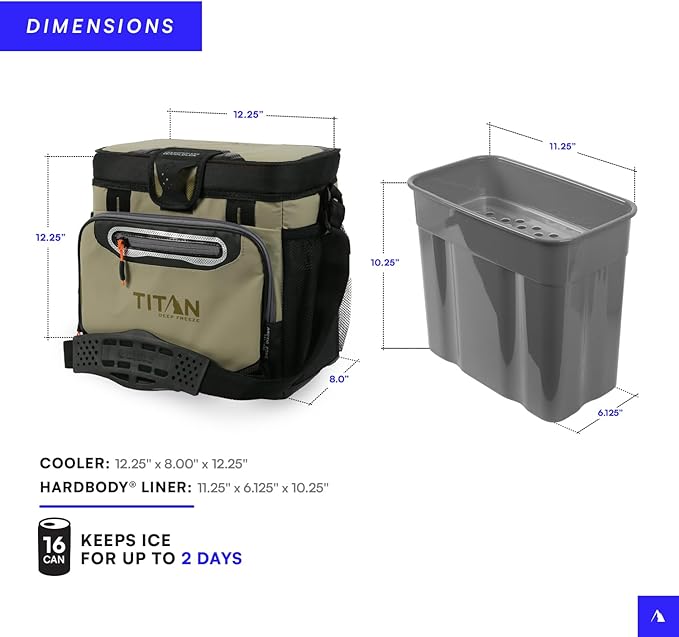 Titan by Arctic Zone Deep Freeze Cooler - Zipperless Hardbody Cooler - Deep Freeze Insulation, HardBody Liner, and SmartShelf