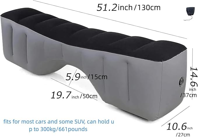 Inflatable SUV Car Mattress Back Seat Gap Filler Pad Extender Portable Sleeping Air Bed for Outdoor Camping Travel