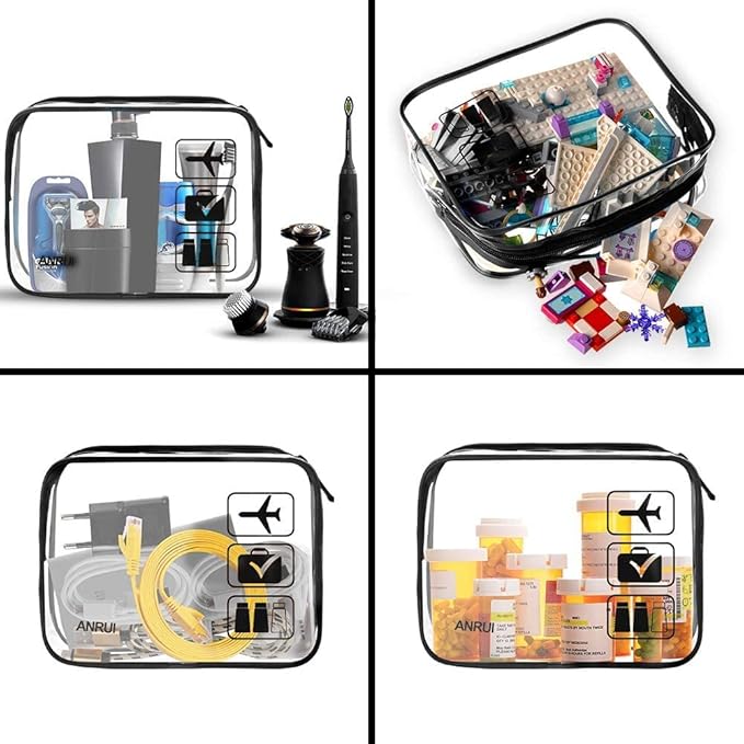 ANRUI Makeup Bags Clear Cosmetic Bag for Women Small Makeup Pouch for Girls/Kids Travel Toiletries Organizer Bags Waterproof Travel Liquids Storage Bags