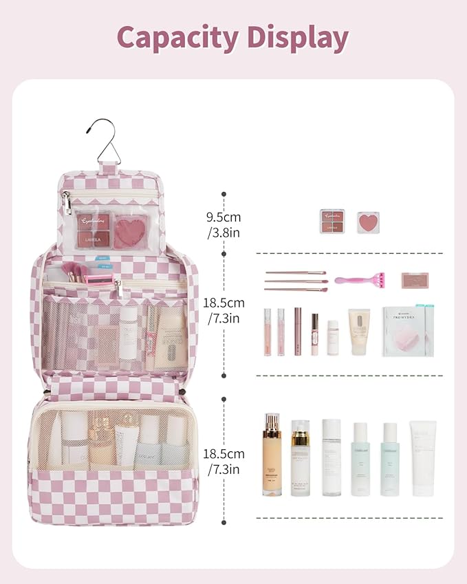 Narwey Hanging Travel Toiletry Bag Cosmetic Make up Organizer for Women and Girls Waterproof