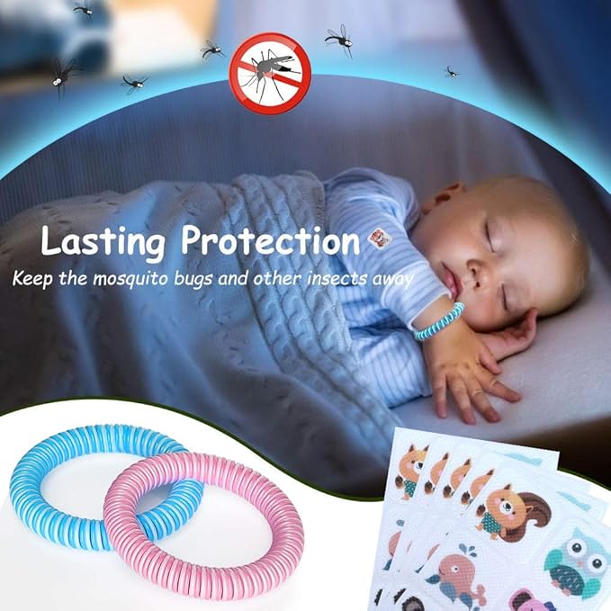 120 Pack Mosquito Patches Stickers for Adult Kids, Resealable Stickers with 2Pack Mosquito Bracelet, Mosquito Patches for Kids, Mosquito Patches Stickers for Outdoor Camping & Travel