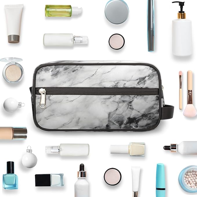 Hanging Makeup Bag,Toiletry Bag Hygiene Kits for Boys Men,Travel Cosmetic Bag,Approved Hygiene Bag Waterproof Dopp Kit Organizer for Toiletries Shower Bathroom Carry-on Accessories Gifts Gray Marble
