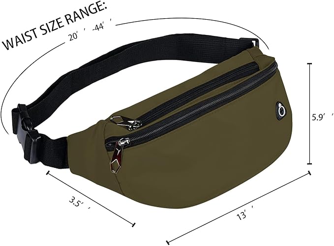 Fanny Pack for Men Women, Waterproof Sports Waist Bag Pack, Belt Bag for Travel Hiking Running