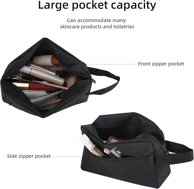 Travel Toiletry bag Toiletry bag for women men Hanging Cosmetic bag Travel accessories for Women Men (Black)