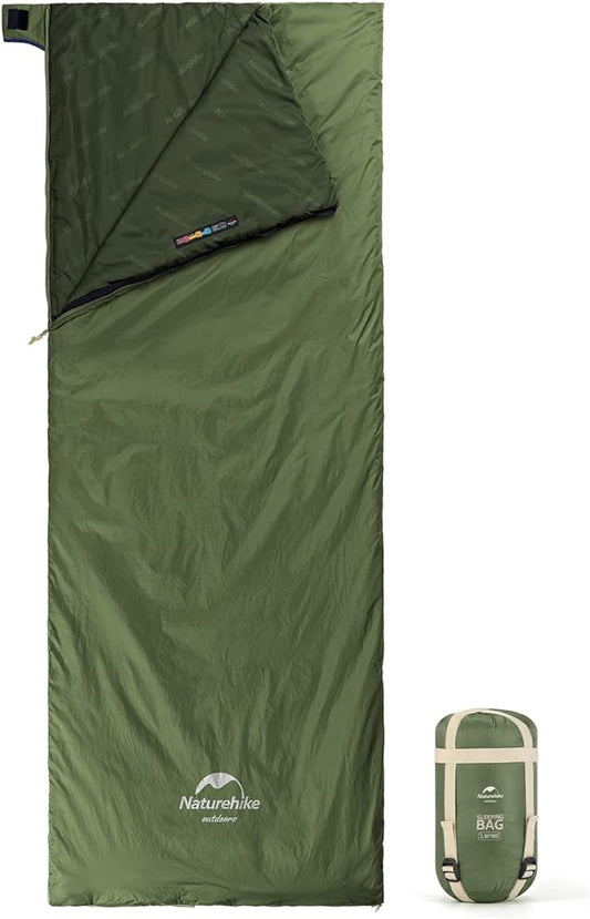 Naturehike Lightweight Sleeping Bag - Compact, Ultralight, Envelope Backpacking Bag - Portable, Waterproof, Comfortable With Compression Sack for 3 Season Camping, Traveling, Hiking