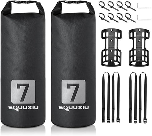 2Packs Bike Fork Bags Waterproof Roll Top Design 5L/7L Bicycle Dry Bag Fork Sacks Cycling Pack Bike Pannier for Moutain Bikes Road Bikes Electric Scooters