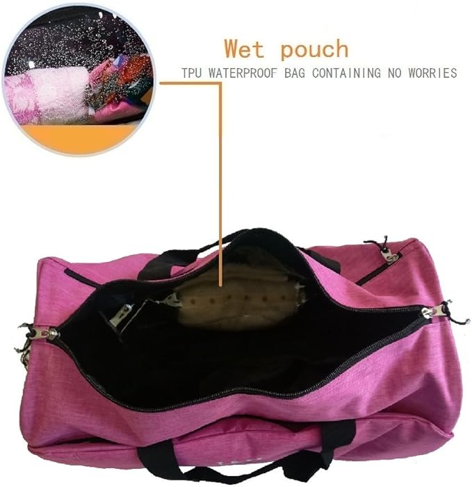 Sports Gym Bag with Wet Pocket & Shoes Compartment for Women & Men