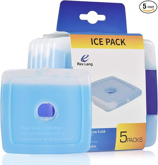 Cold Ice Pack Brick Reusable Long Lasting Cool Slim Thin Freezer Pack Cooler for Lunch Boxes Bag
