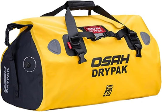 Motorcycle Dry Bag - Waterproof Motorcycle Duffle & Luggage Tail Bag Saddle Bags with Roll Top Closure, Large Storage Space，for Motorcycle Back Seat(Yellow, 40L)