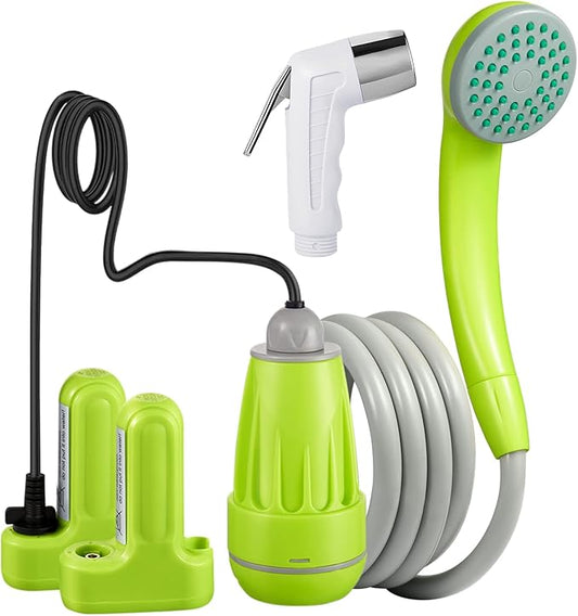 KEDSUM Portable Shower, Portable Camp Shower Pump with Rechargeable Battery, Portable Shower for Camping, Portable Outdoor Shower Head for Camping, Hiking, Traveling(+ Handheld Sprayer)