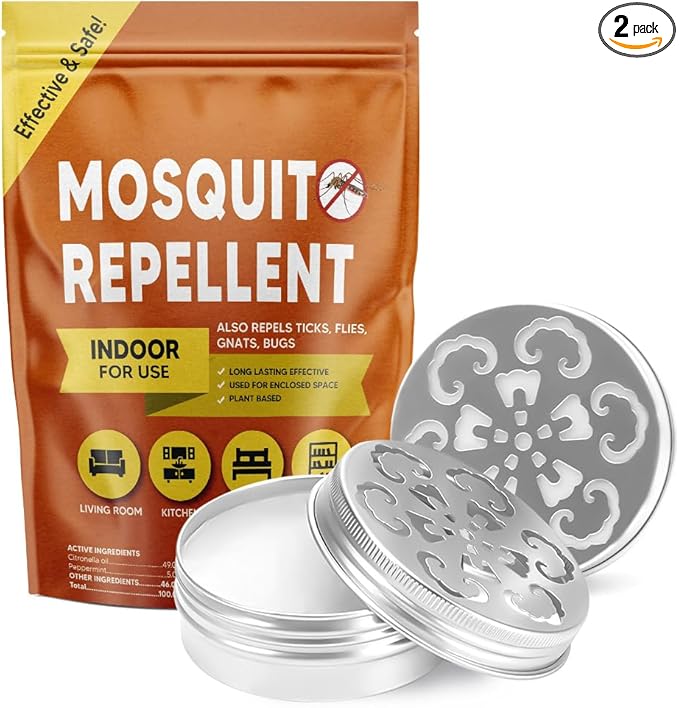 Mosquito Repellent Outdoor Patio Cream, Mosquito Repellant Indoors, Mosquito Control for Room, Mosquito Repellents for Yard, Camping Mosquito Deterrent, Keep Mosquito Away for Travel-2P
