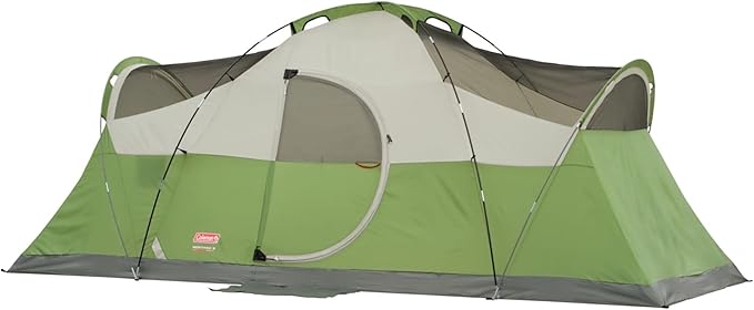 Coleman Montana 8-Person Camping Tent with Rainfly, Weatherproof Family Tent Sets Up in 15 Mins, Fits Multiple Airbeds