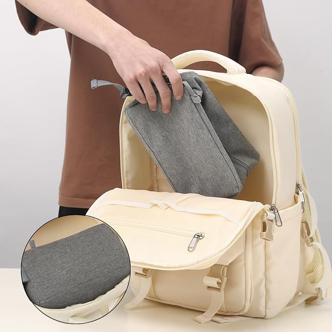 Snack Bags Mini Cooler lunch Bag Freezer Insulated Lunch Box Pouch with Buckle for Adults Work Travel,Grey