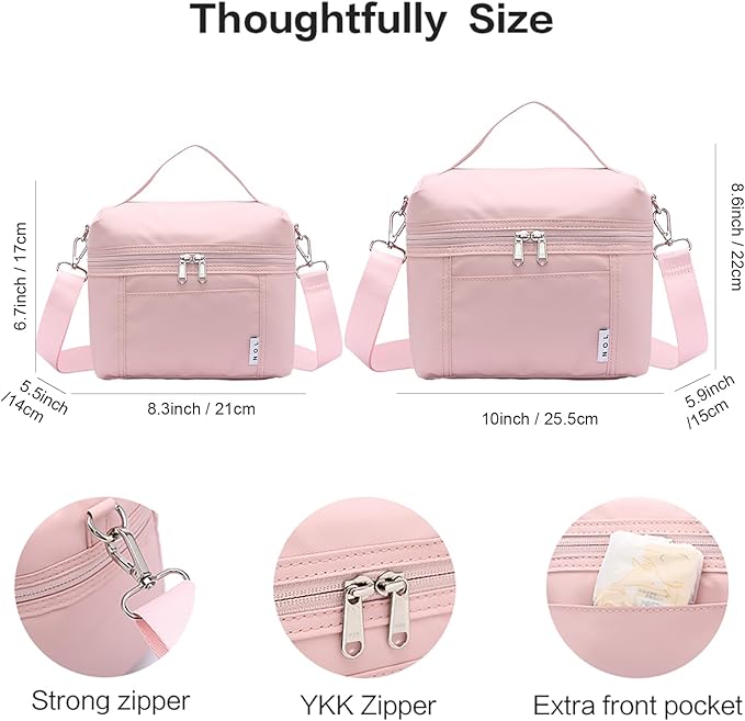 NOL Natural Organic Lifestyle Insulated Lunch Bags for Women Cooler Bag Lightweight Nylon Waterproof Lunch Box For Work