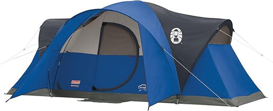Coleman Montana 8-Person Camping Tent with Rainfly, Weatherproof Family Tent Sets Up in 15 Mins, Fits Multiple Airbeds