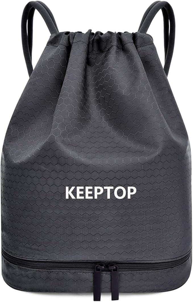 Waterproof Drawstring swim Bag Sackpack Backpack,Dry Wet Depart,Swimming Gym Yoga Sport Shoulder Rucksack Daypacks Casual Bags (CLASSIC BLACK)