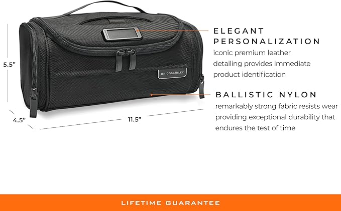 Briggs & Riley Toiletry Kit - Travel Bags for Women & Men, Organizer for Vacation, Dopp Kit for Bathroom Accessories, Makeup, & Skincare