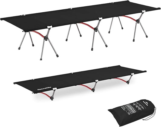 Naturehike ArmyWild Folding Camping Cot, Height Adjustable Ultralight Backpacking Cot, Portable Camping Bed for Camping Hiking Travel Home