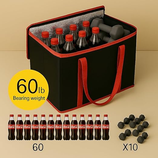 musbus 2 Pack XL-Large Insulated Grocery Shopping Bags, Green, Reusable Bag,Thermal Zipper,Collapsible,Tote,Cooler,Food Transport hot and Cold,for instacart,Camping