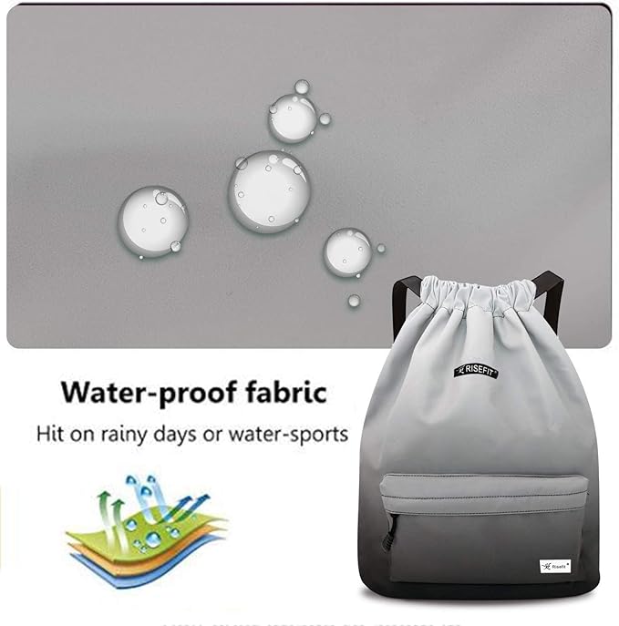 Waterproof Drawstring Bag, Gym Bag Sackpack Sports Beach Backpack for Men Women