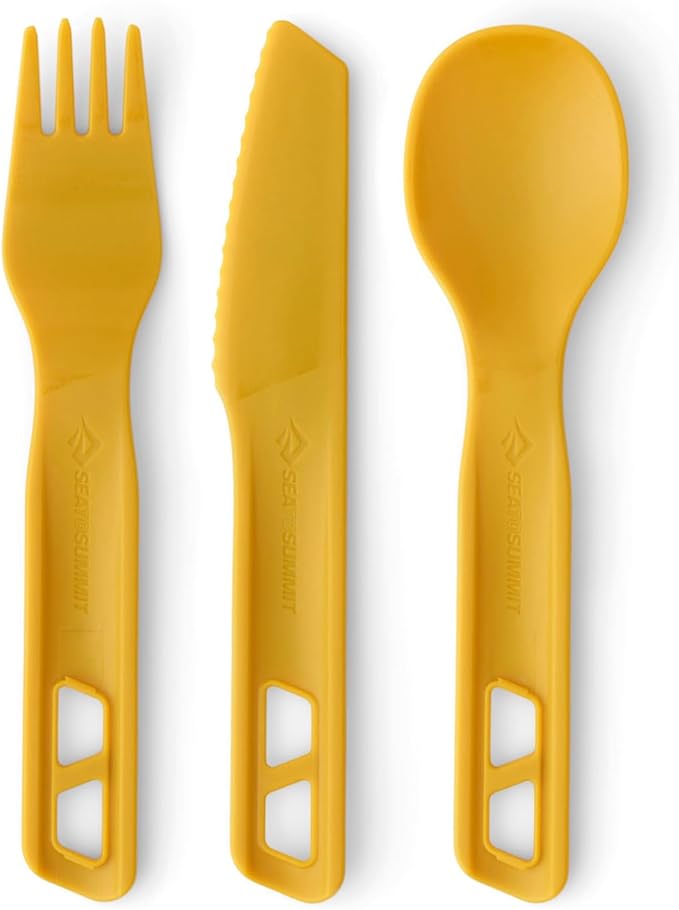 Sea to Summit Passage Camp Cutlery Set, Fork, Spoon and Knife, Arrowwood Yellow