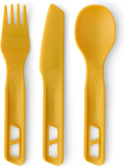 Sea to Summit Passage Camp Cutlery Set, Fork, Spoon and Knife, Arrowwood Yellow