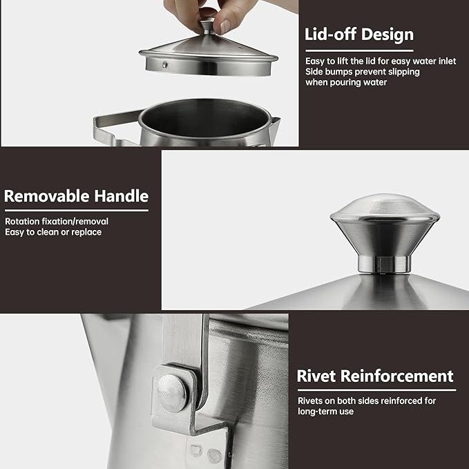 Campingmoon Camping Kettle Camp Tea Kettle Campfire Kettle for Open Fire Stainless Steel outdoor Camping Coffee Tea Pot for Boiling Water 1.5L