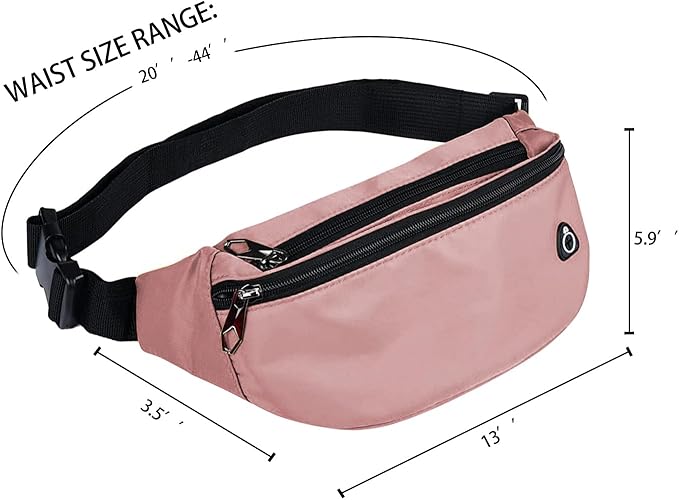 Fanny Pack for Men Women, Waterproof Sports Waist Bag Pack, Belt Bag for Travel Hiking Running
