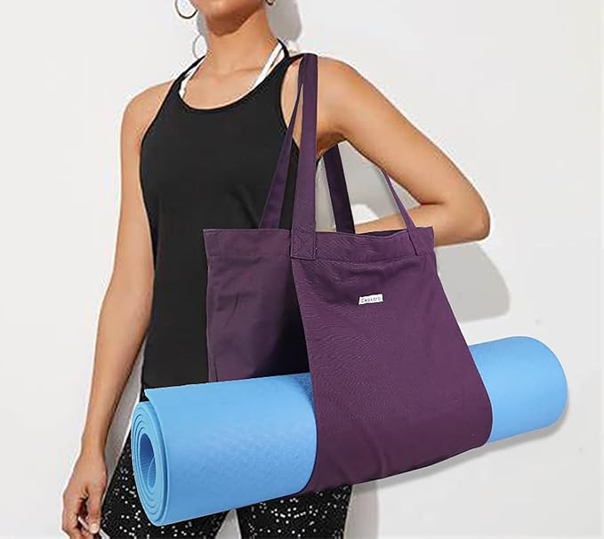 Yoga Bags for Women with Yoga Mats Bags Carrier Carryall Canvas Tote for Pilates Shoulder for Travel Office Beach Workout