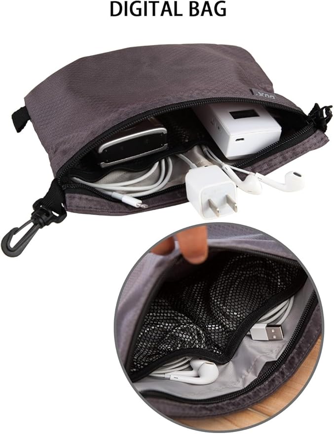 GOX Small Toiletry Bag for Men Bulk Cosmetic Bag Dopp Kit Carry On Zipper Pouch Organization Nylon Packing Sack Waterproof(Grey)