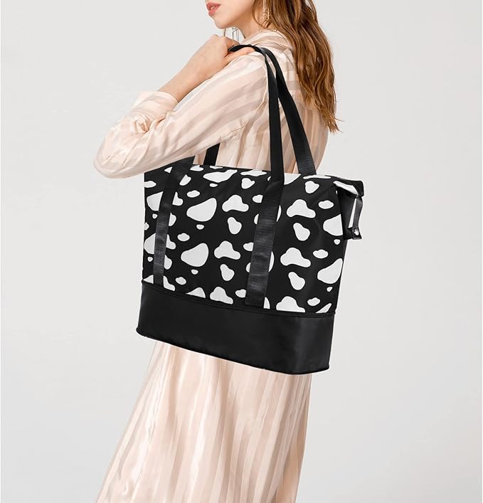 Womens Travel Duffel Bag Lightweight Sport Gym Bag Waterproof Weekender Overnight Bag with Wet and Dry Separation Pocket for Gym Training Yoga Fitness Swimming