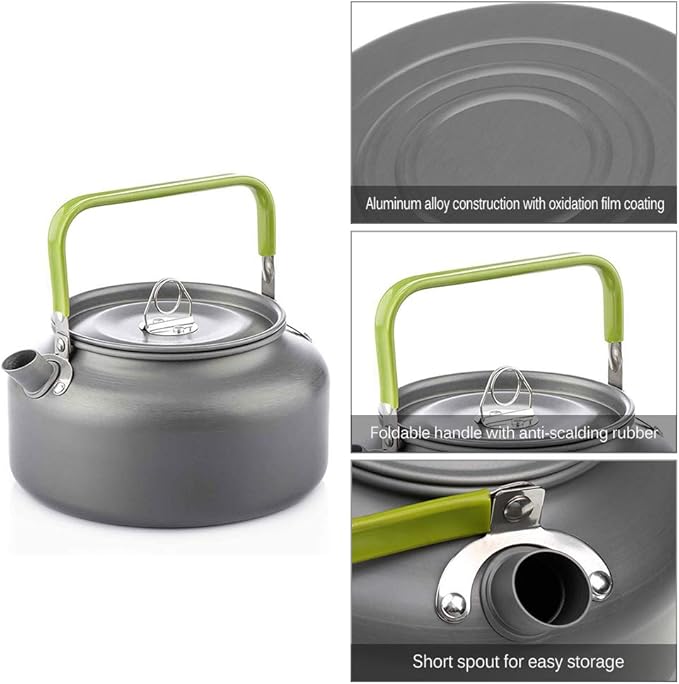 Docooler Tea Kettle, Stainless Steel Teapot, Portable Coffee Pot, Whistling Water Kettle, Camping Picnic Stove Top 0.8L/1.1L/1.2L/1.6L