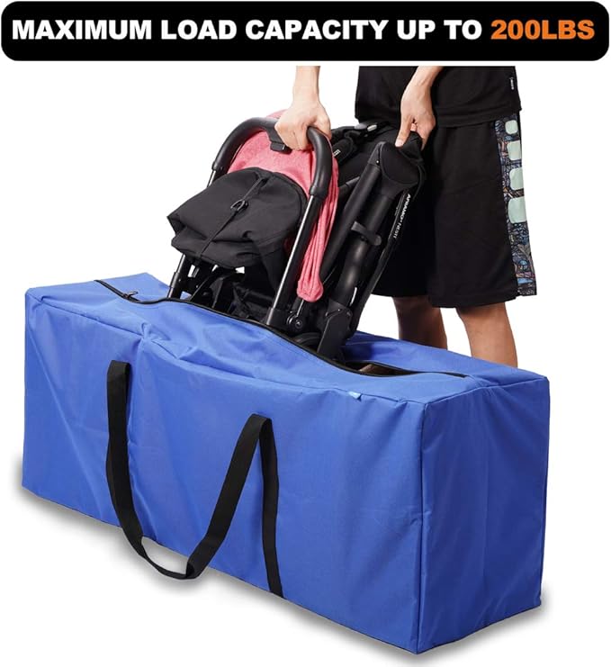 Sports Duffle Bag - Extra Large Travel Duffel Luggage Bag with Upgrade Zipper, Sturdy & Water Resistant, Black (Blue 45inch 2Pack)