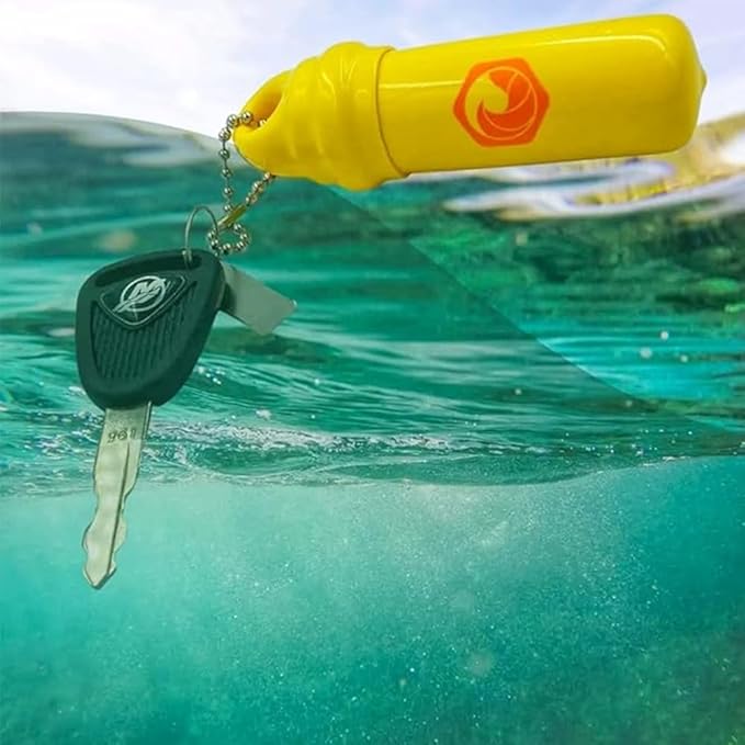 Floating Keychain (2 pack) with Waterproof Safety Container Boat Key Float - Pontoon, Fishing Accessories key holder